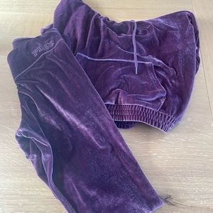 Pink by Victoria secret velour suit-small